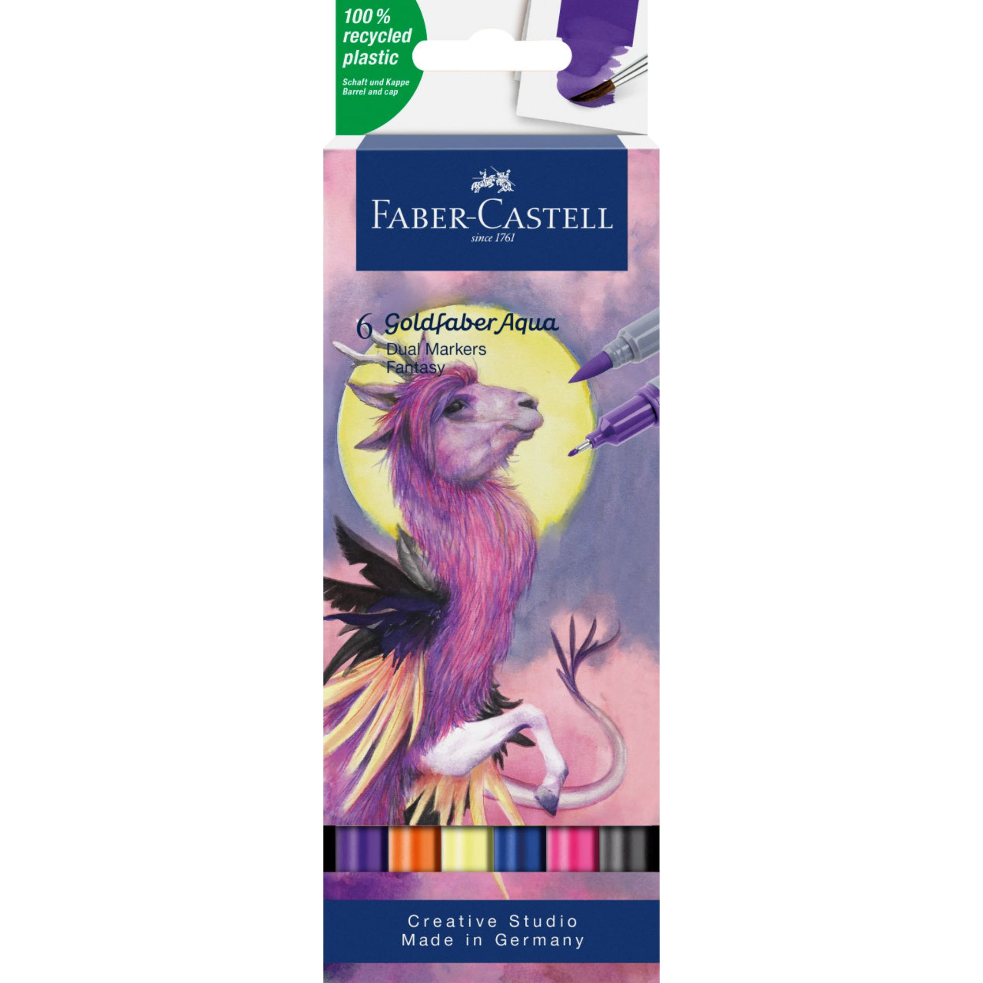 MARCADOR FABER-CASTELL DUAL GOLDFABER AQUA X6 COLOR FANTASIA - 1