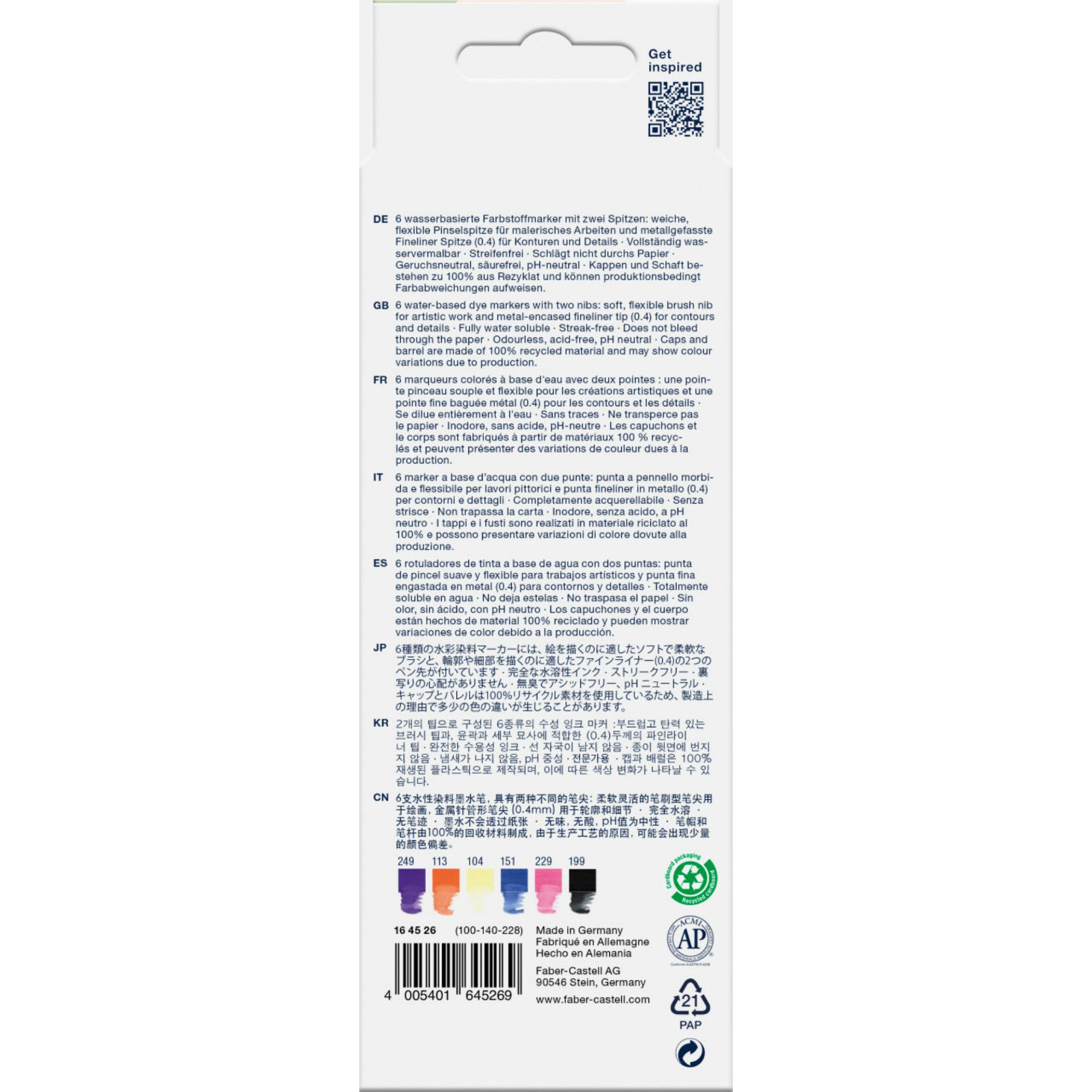 MARCADOR FABER-CASTELL DUAL GOLDFABER AQUA X6 COLOR FANTASIA - 2
