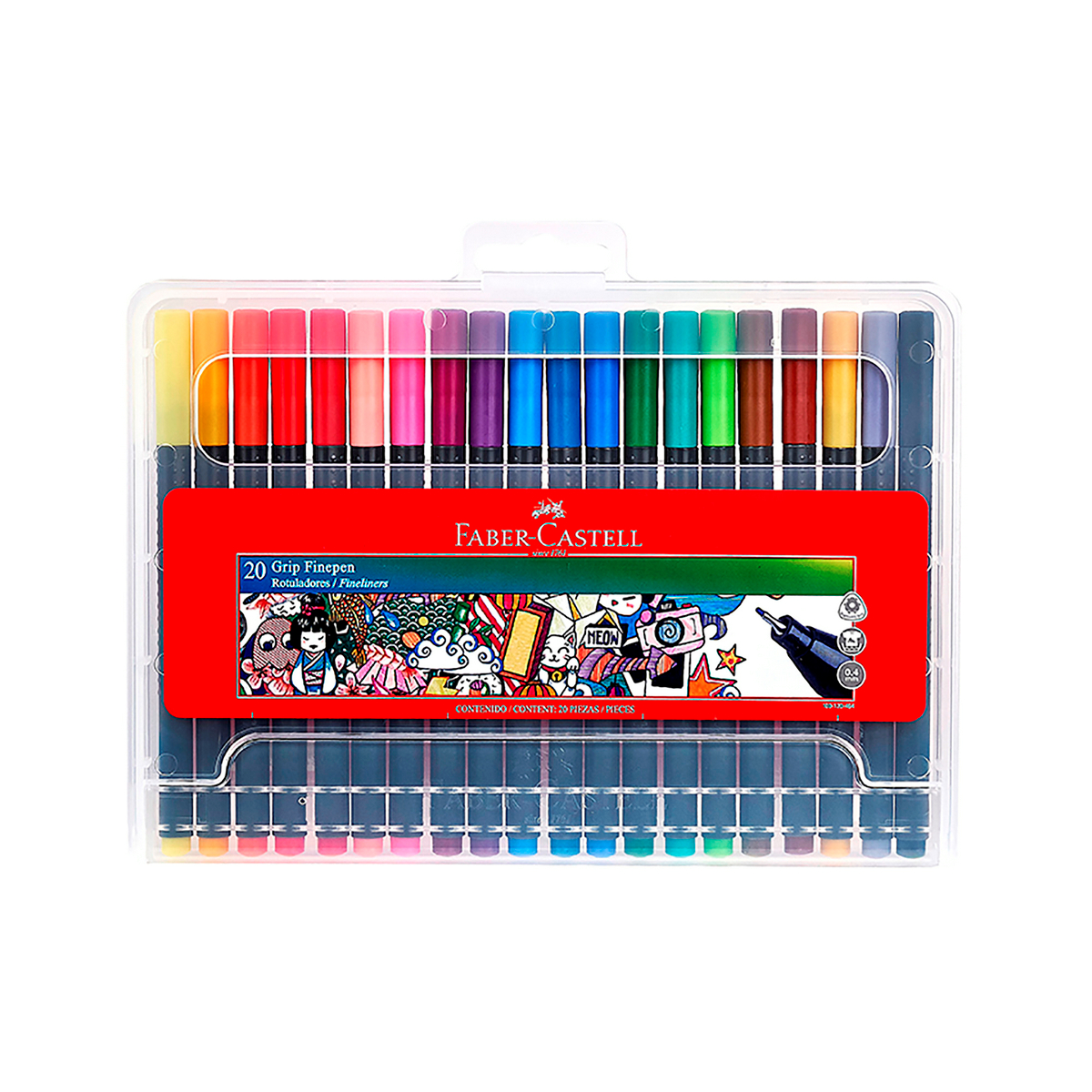 MARCADOR FABER-CASTELL GRIP FINEPEN X20 COLORES - 1