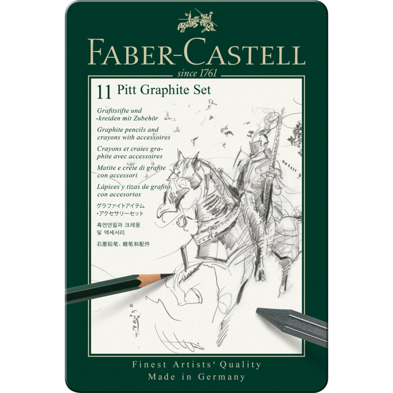 LÁPIZ GRAFITO FABER-CASTELL PITT MONOCHROME 11 UDS - 2