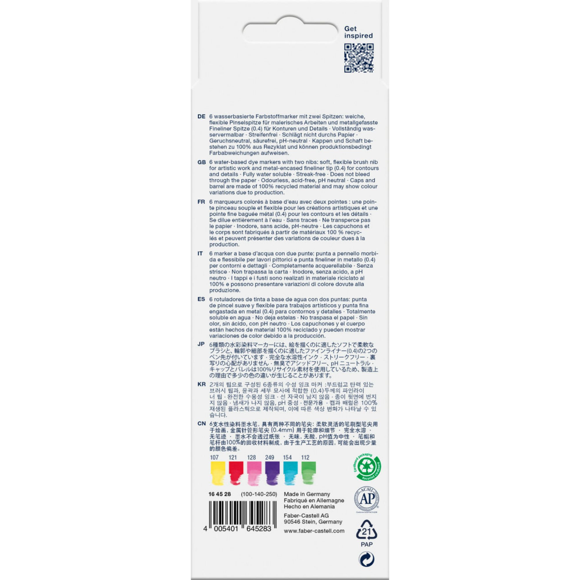 MARCADOR FABER-CASTELL DUAL GOLDFABER AQUA X6 COLORES CANDY - 2