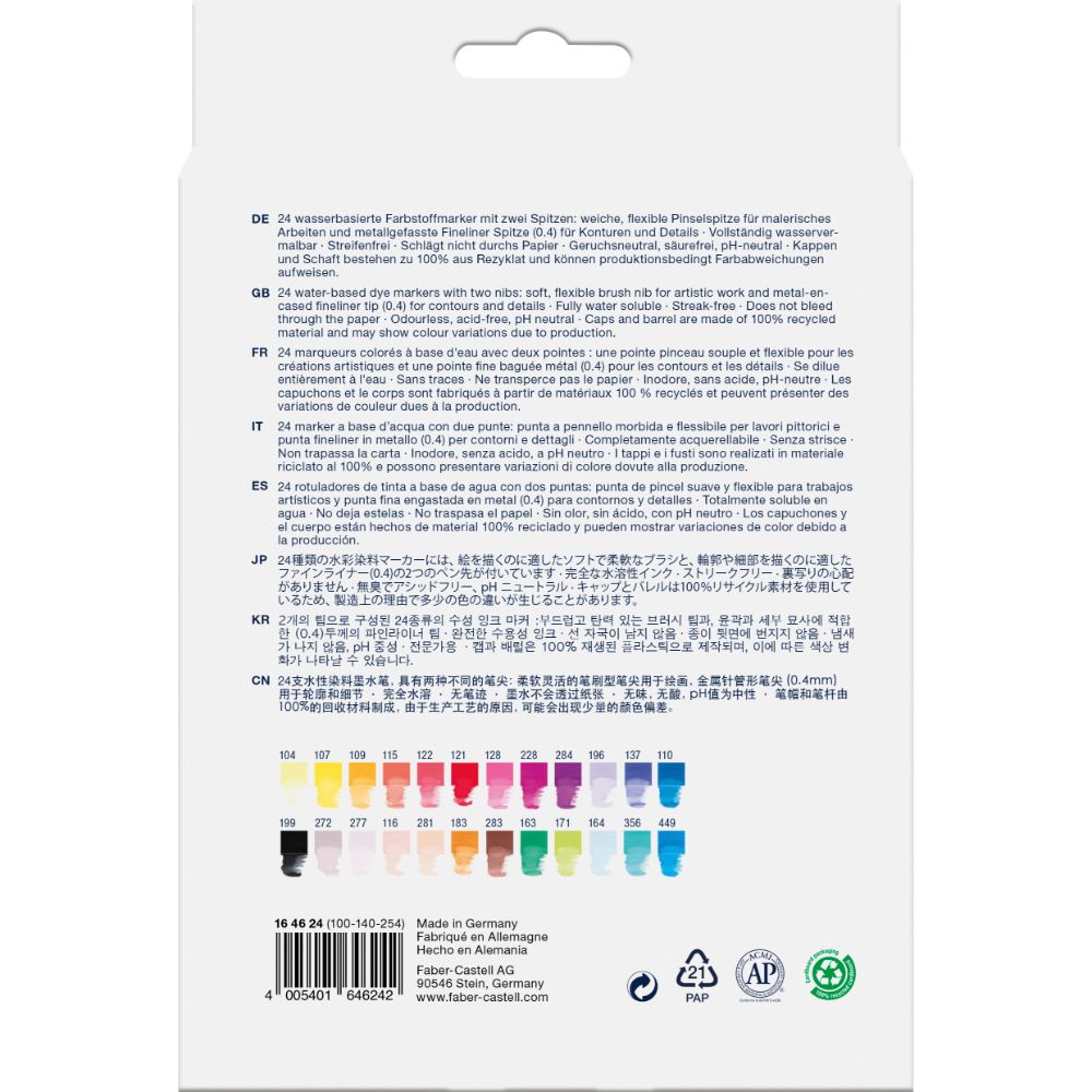 MARCADOR FABER-CASTELL DUAL GOLDFABER AQUA X24 COLORES - 2