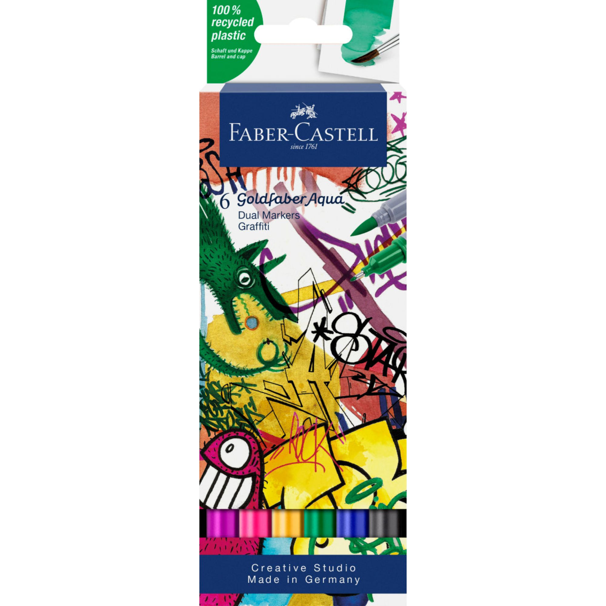 MARCADOR FABER-CASTELL DUAL GOLDFABER AQUA X6 COLOR GRAFFITI - 1