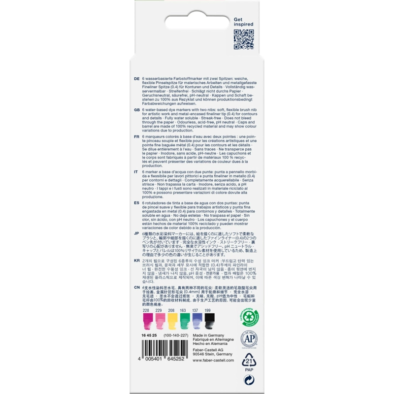 MARCADOR FABER-CASTELL DUAL GOLDFABER AQUA X6 COLOR GRAFFITI - 2