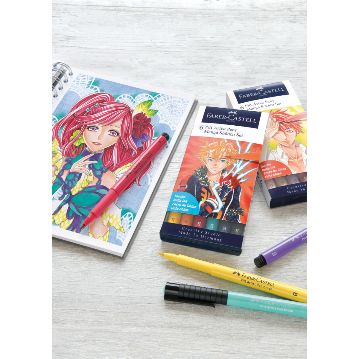 MARCADOR FABER-CASTELL PITT ARTIST PEN MANGA SHÔNEN X6 UDS - 2