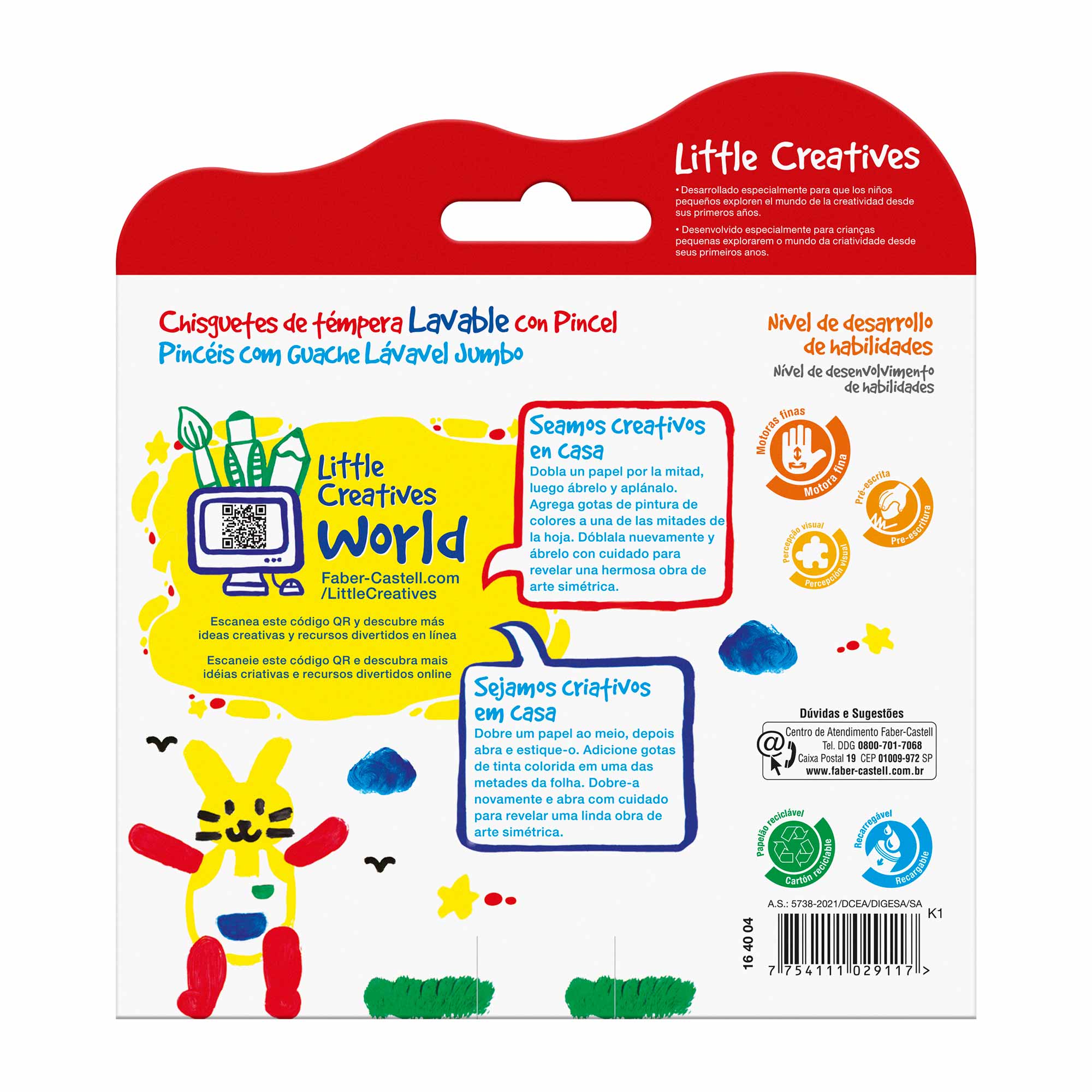 CHISGUETES TÉMPERA FABER-CASTELL LITTLE CREATIVES X6 COLORES - 3