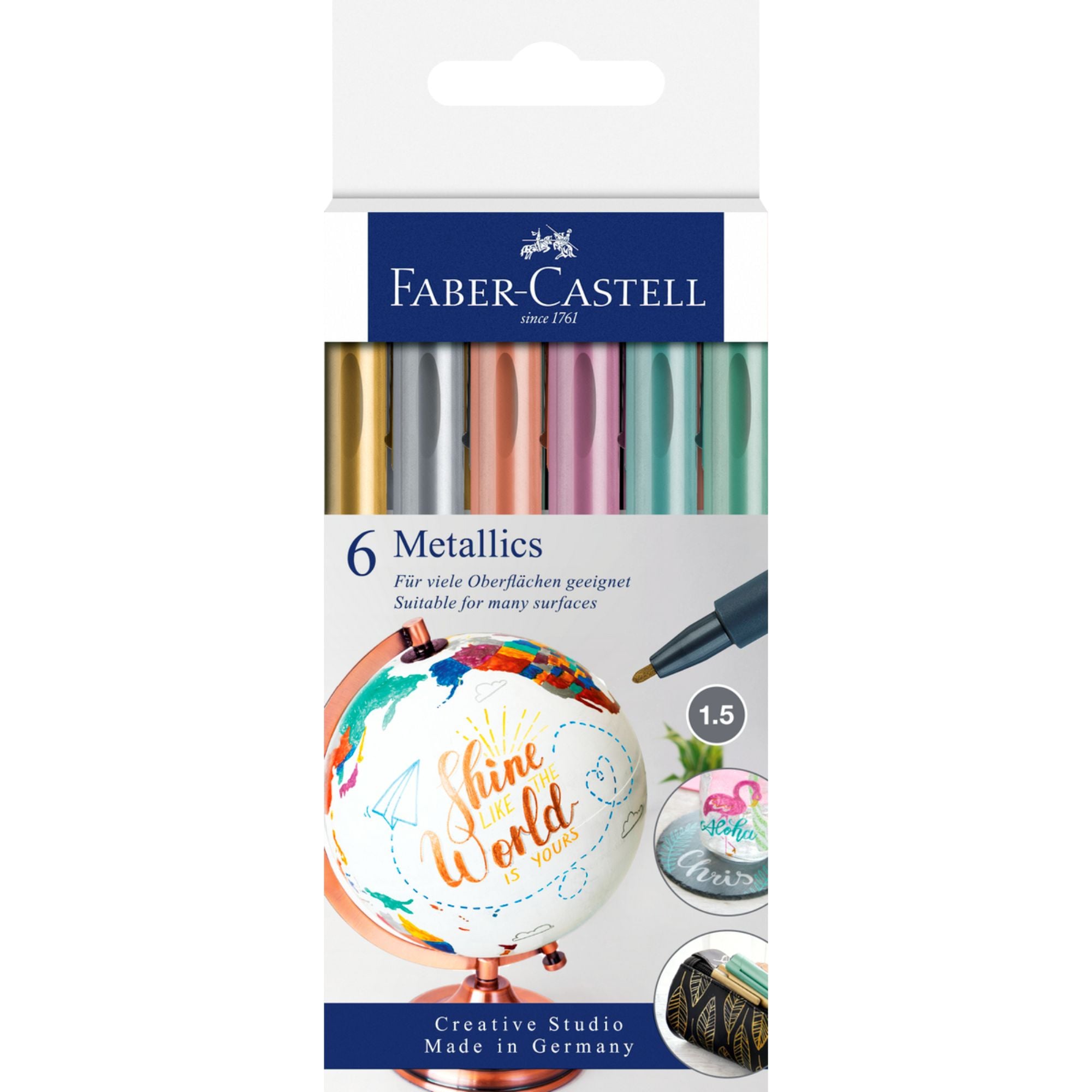 MARCADORES FABER-CASTELL METALICOS X6 COLORES - 1