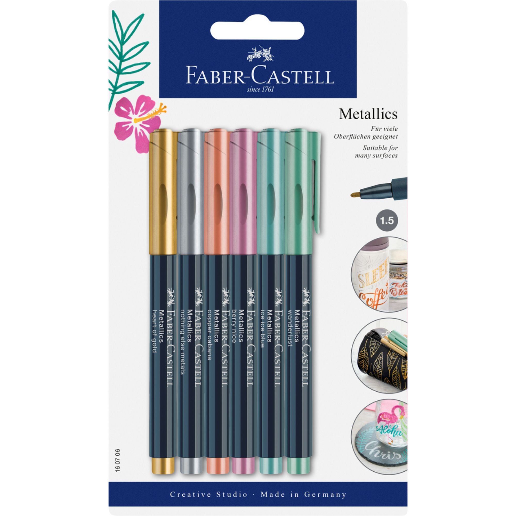 MARCADORES FABER-CASTELL METALICOS X6 COLORES - 2