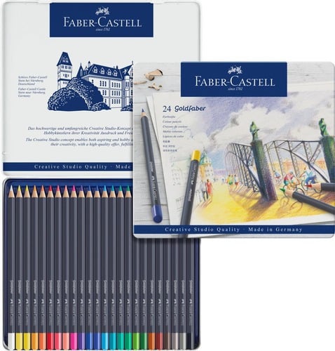 LÁPIZ FABER-CASTELL DE COLOR GOLDFABERLATA METAL X24 COLORES - 4