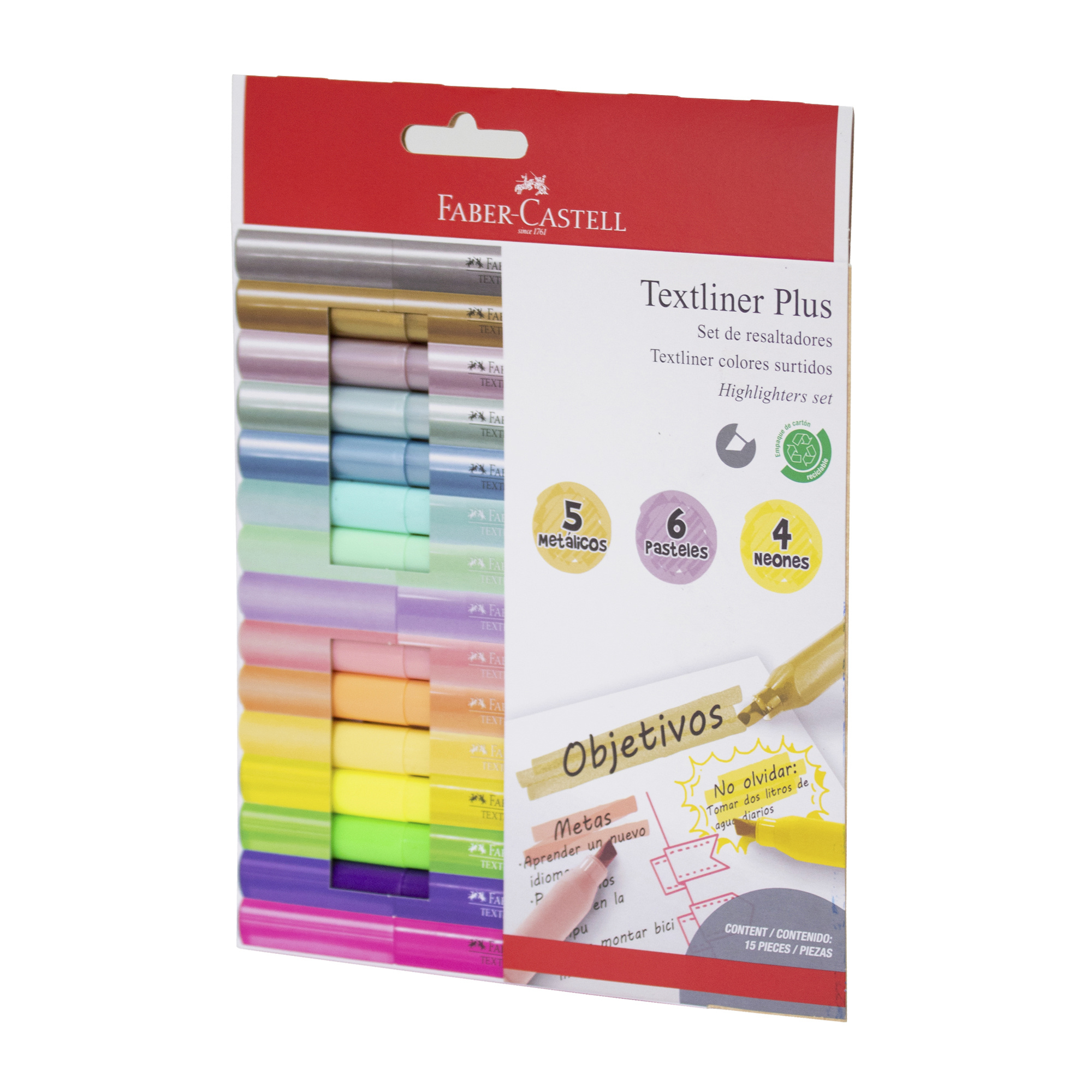 DESTACADOR FABER-CASTELL TEXTLINER PLUS X15 COLORES - 2