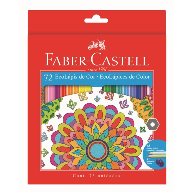 LAPICES DE COLOR FABER-CASTELL X72 COLORES + SACAPUNTAS - 1