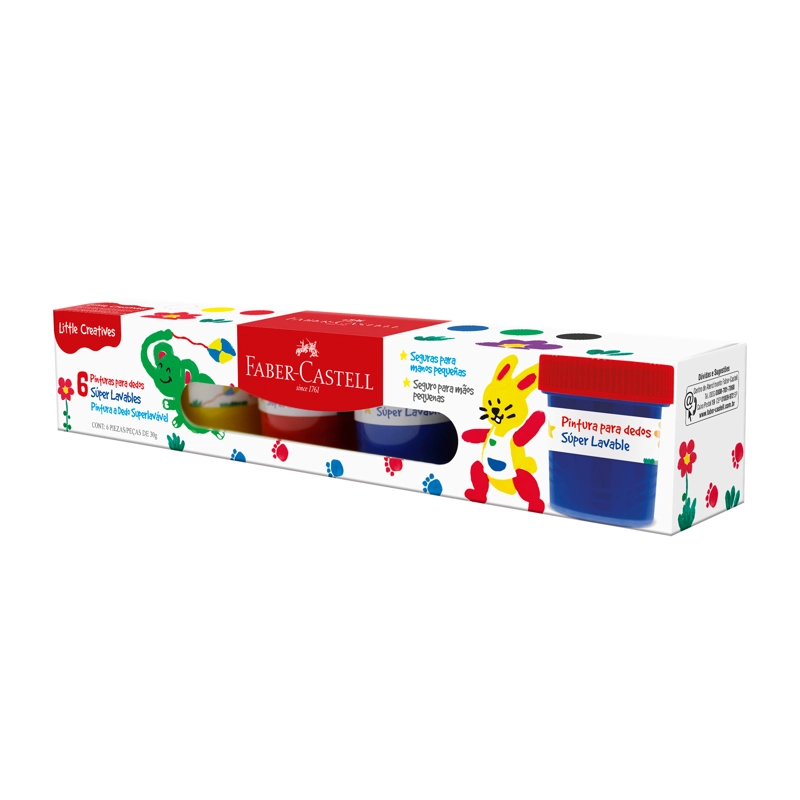 PINTURA DE DEDOS FABER-CASTELL LITTLE CREATIVES X6 COLORES - 2