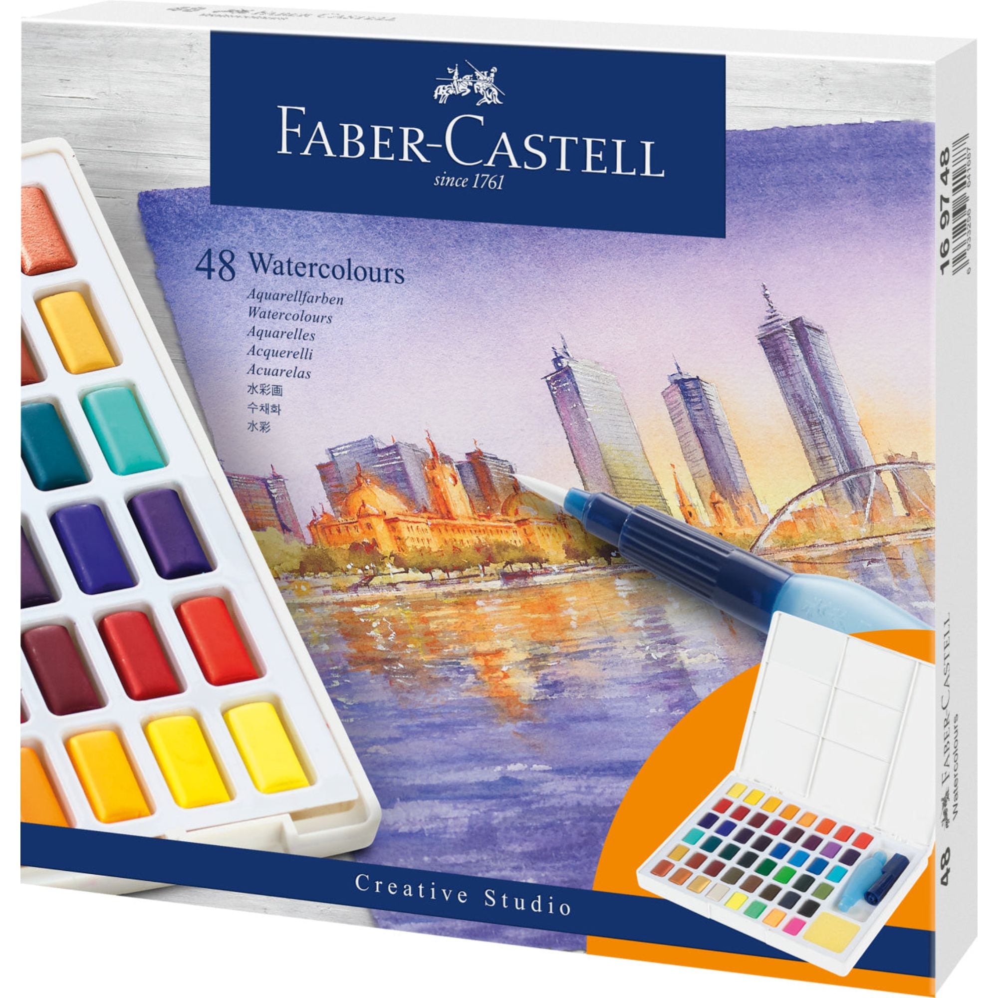 ACUARELAS FABER-CASTELL EN PASTILLAS X48 COLORES - 1