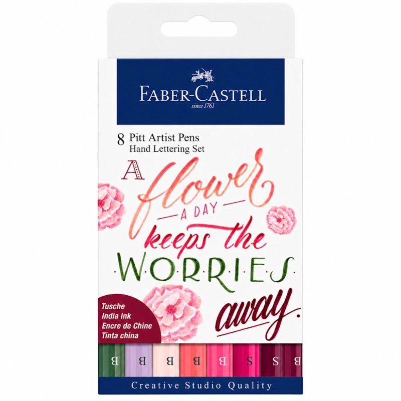 MARCADOR LETTERING TONOS ROSAS FABER-CASTELL X8 UDS. - 1