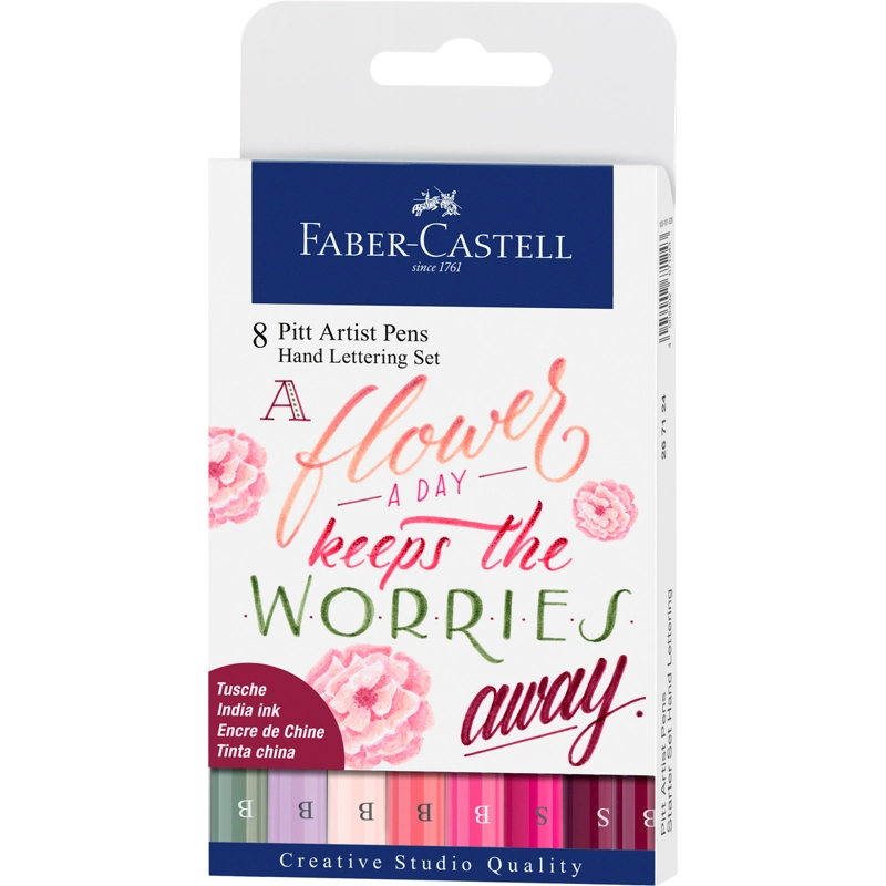 MARCADOR LETTERING TONOS ROSAS FABER-CASTELL X8 UDS. - 2