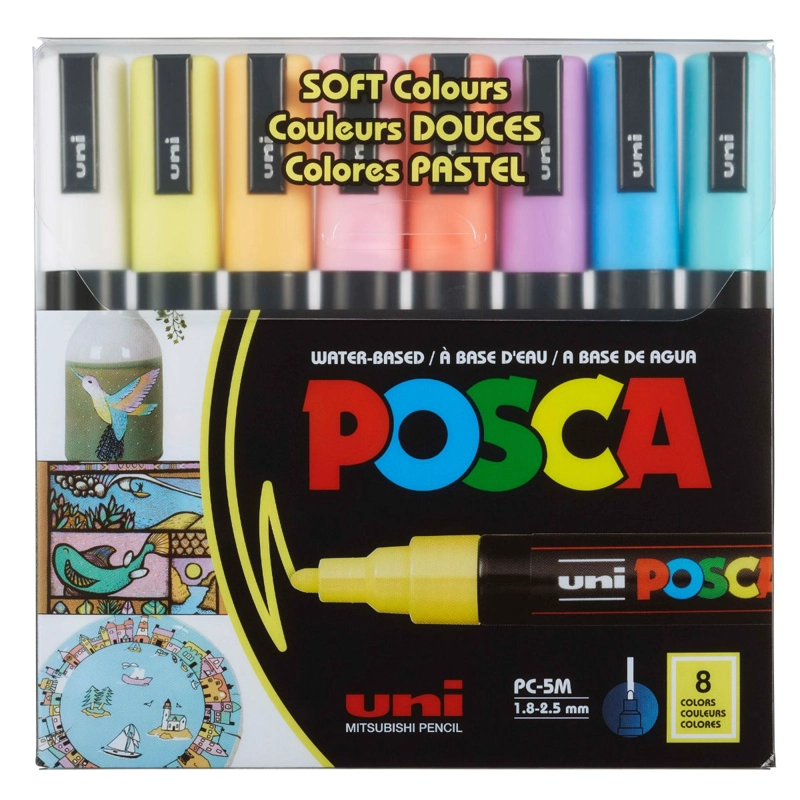 SET MARCADORES POSCA 5M 8 COLORES PASTEL - 2