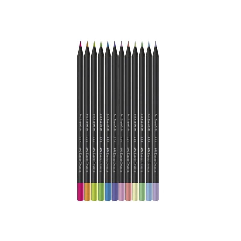 LAPICES DE COLOR SUPERSOFT FABER-CASTELL X12 NEONPASTEL - 2