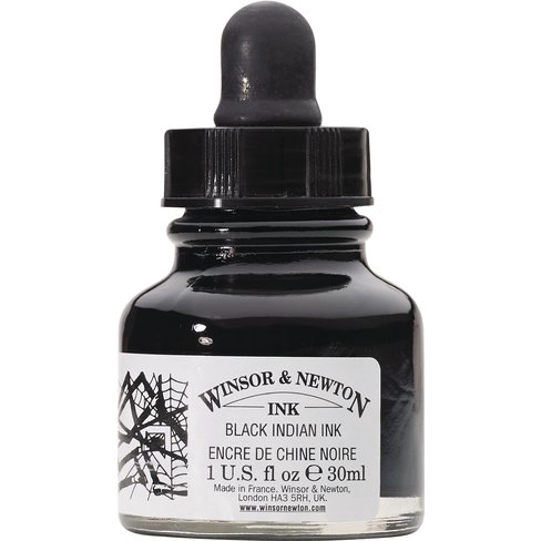 TINTA DE DIBUJO WINSOR & NEWTON NEGRO CON GOTERO 30ML - 1