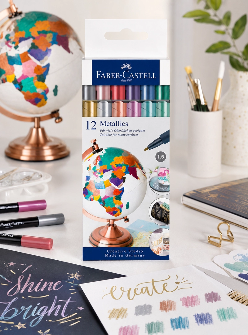 MARCADORES FABER-CASTELL METALICOS X12 COLORES - 2