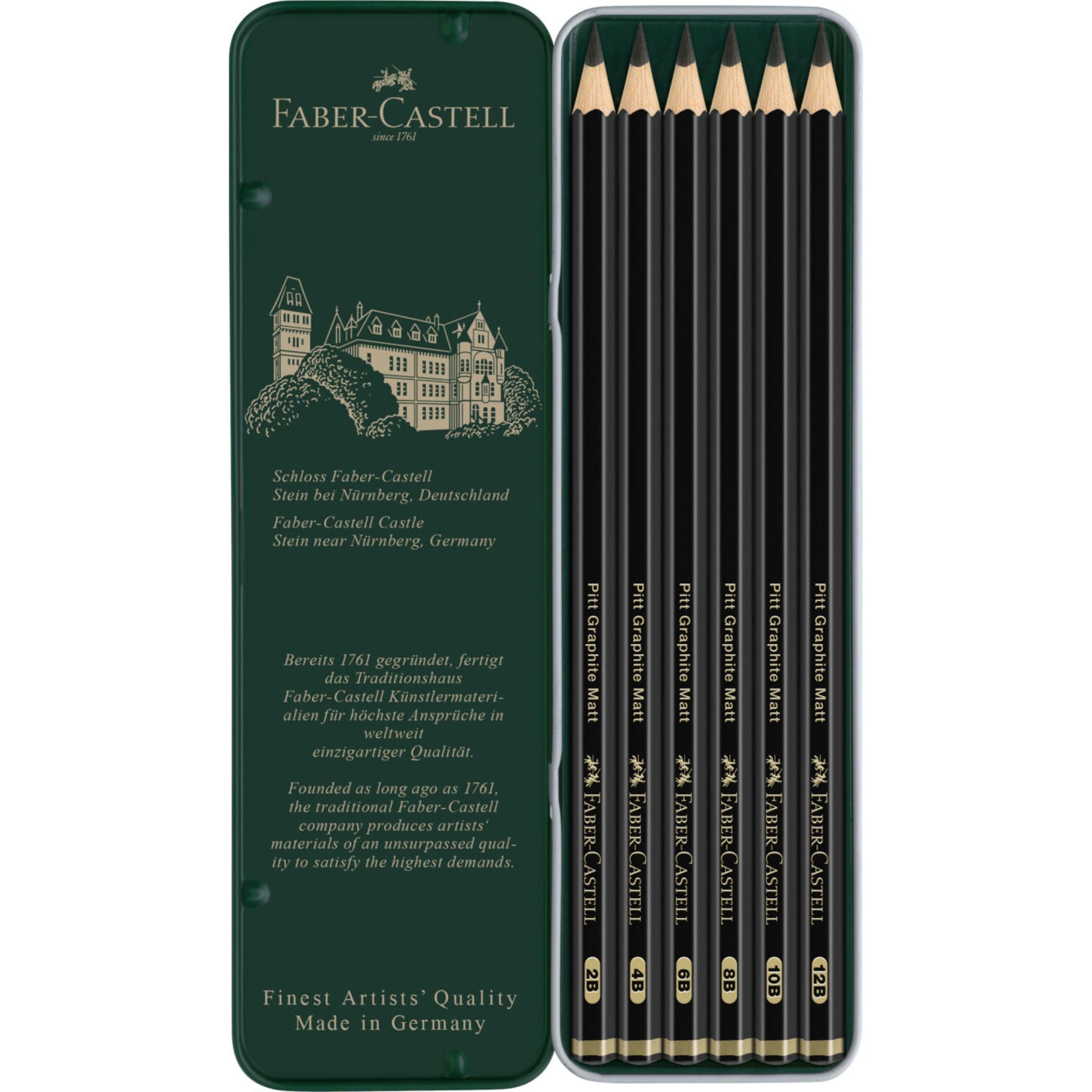 LAPICES PITT GRAPHITE MATT FABER-CASTELL X6 UDS. + ESTUCHE - 2