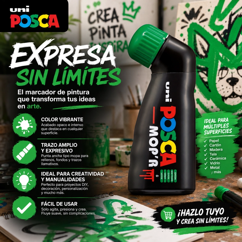 MARCADOR POSCA MOP'R PC-22 VERDE - 3