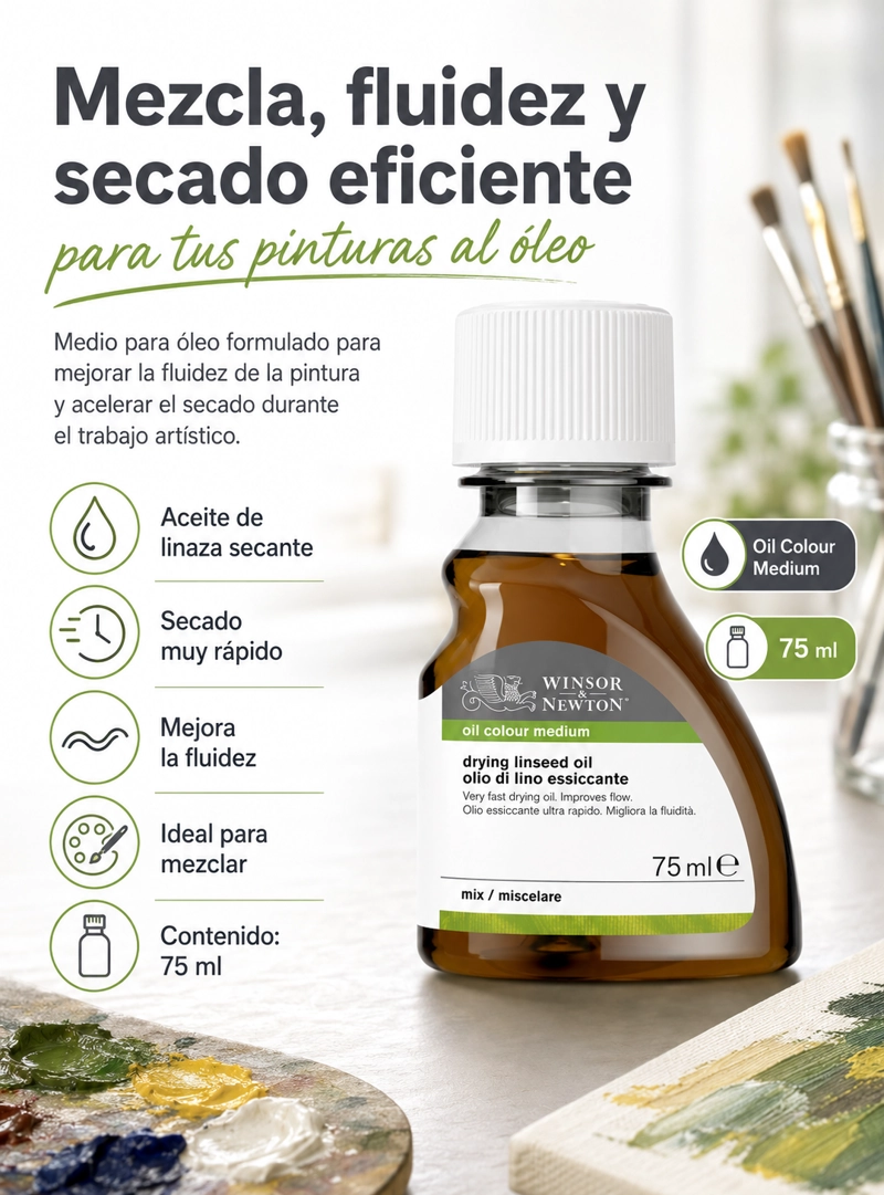ACEITE DE LINAZA SECANTE WINSOR & NEWTON 75ML - 3