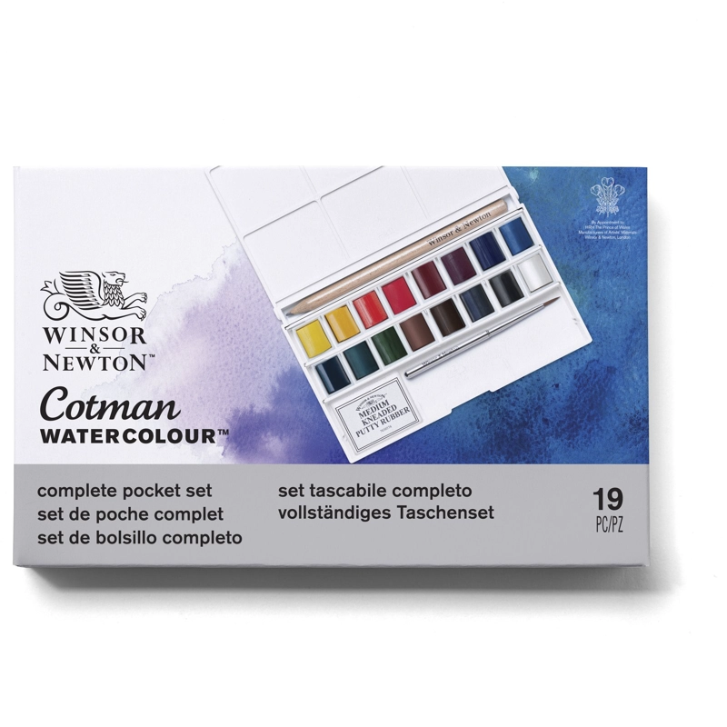 SET ACUARELAS WINSOR & NEWTON COTMAN 16 MEDIO GODET + ACCESORIOS - 2