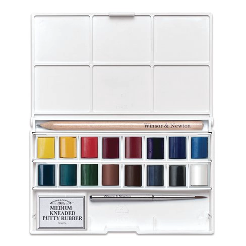 SET ACUARELAS WINSOR & NEWTON COTMAN 16 MEDIO GODET + ACCESORIOS - 5