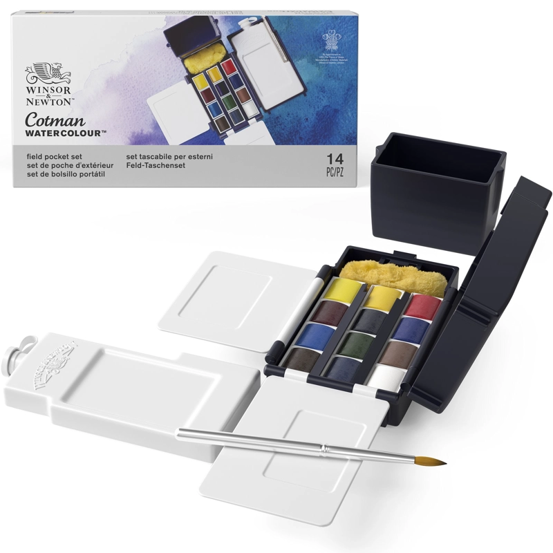 SET ACUARELAS WINSOR & NEWTON COTMAN 12 MEDIO GOD - 1