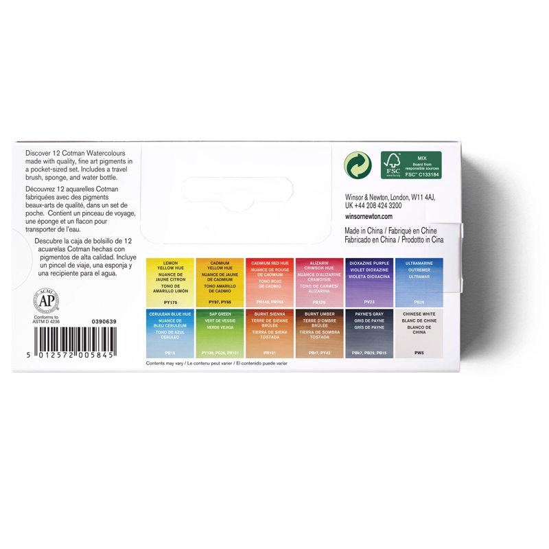 SET ACUARELAS WINSOR & NEWTON COTMAN 12 MEDIO GOD - 3