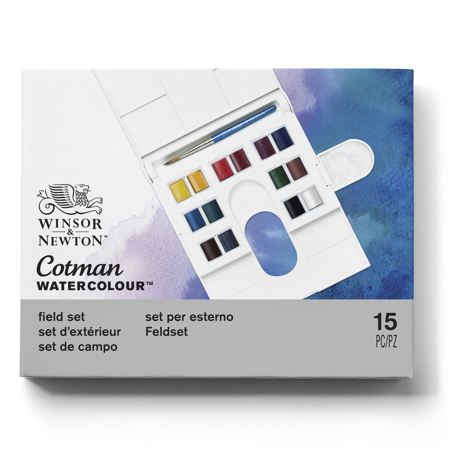 SET WINSOR & NEWTON DE ACUARELAS COTMAN 14 MEDIAS PASTILLAS - 1
