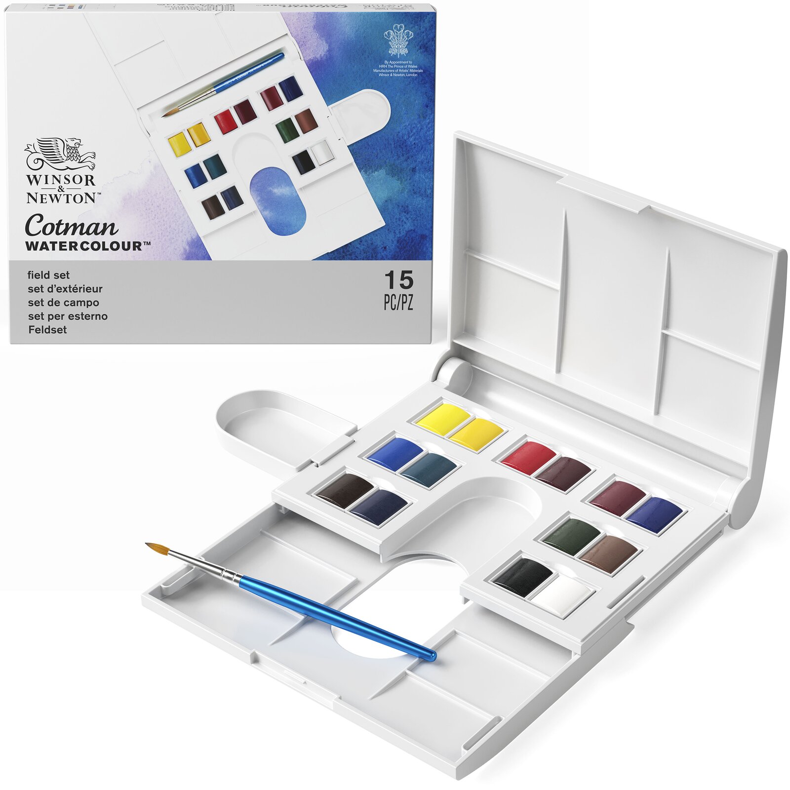 SET WINSOR & NEWTON DE ACUARELAS COTMAN 14 MEDIAS PASTILLAS - 3