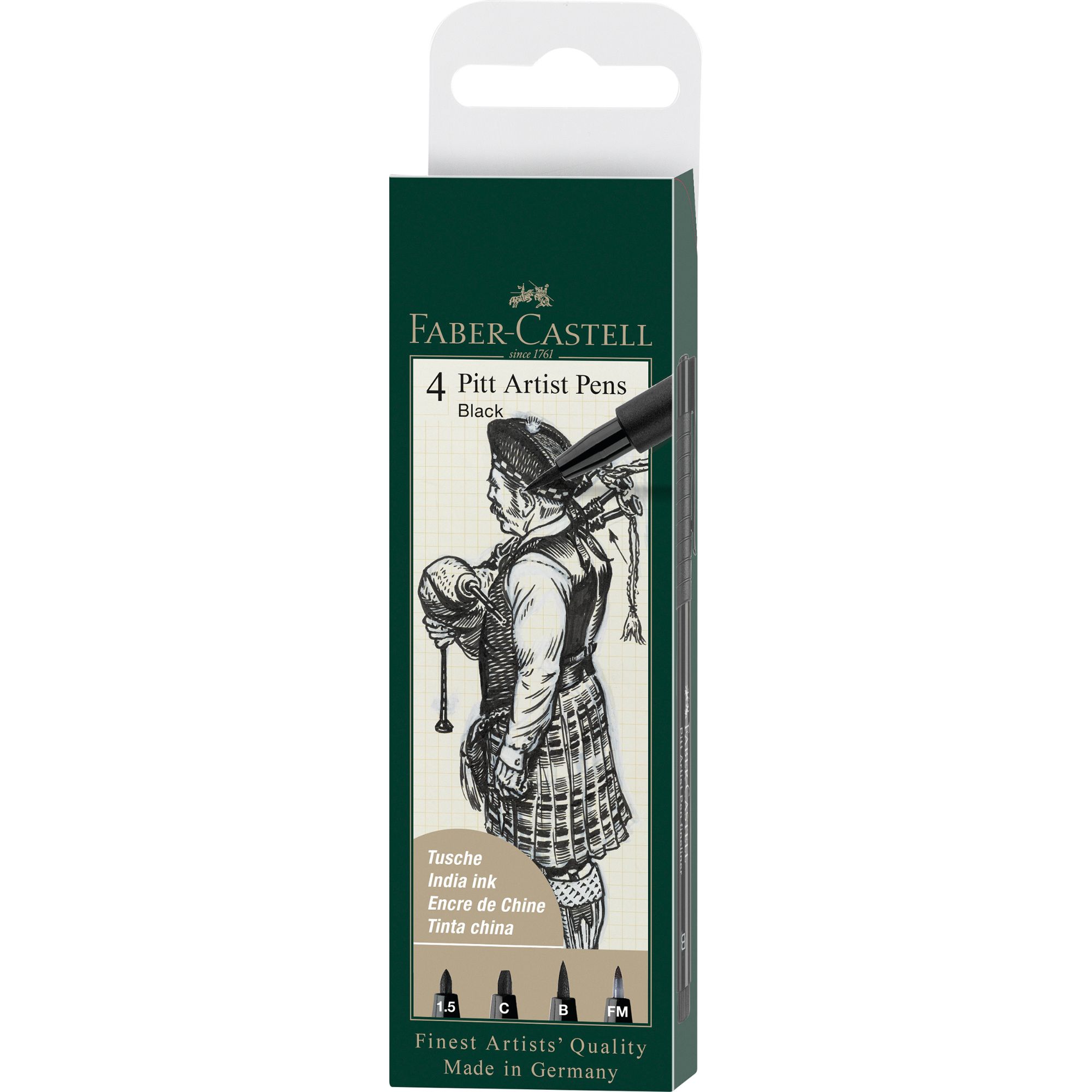 ROTULADORES FABER-CASTELL PITT ARTIST X4 UDS. NEGRO - 1