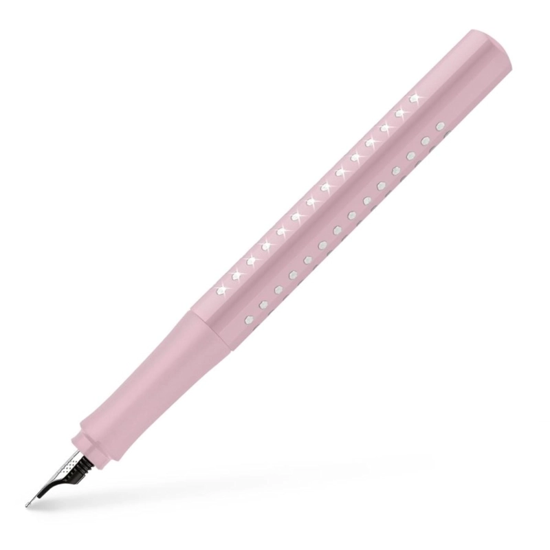 PLUMA ESTILOGRÁFICA FABER-CASTELL ROSE SPARKLE TINTA AZUL M - 1
