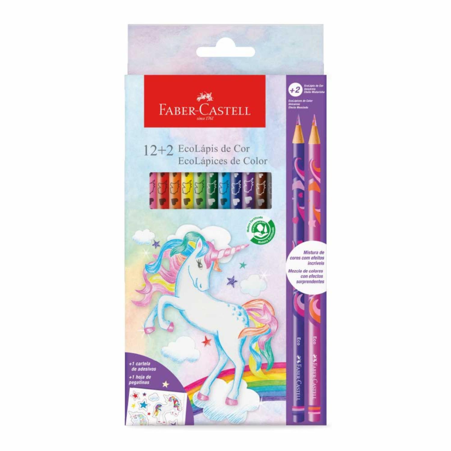 ECOLAPICES DE COLORES FABER-CASTELL UNICORNIO X12+2 - 1