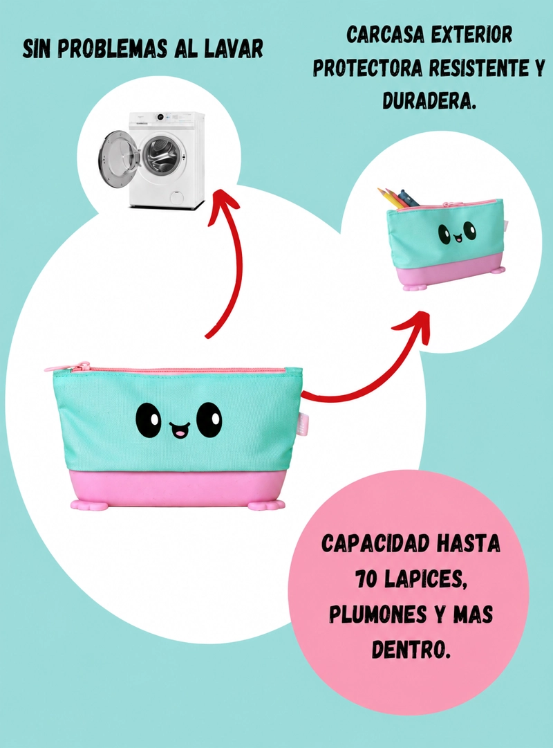 ESTUCHE DE SILICONA FABER-CASTELL BLUE & PINK - 3