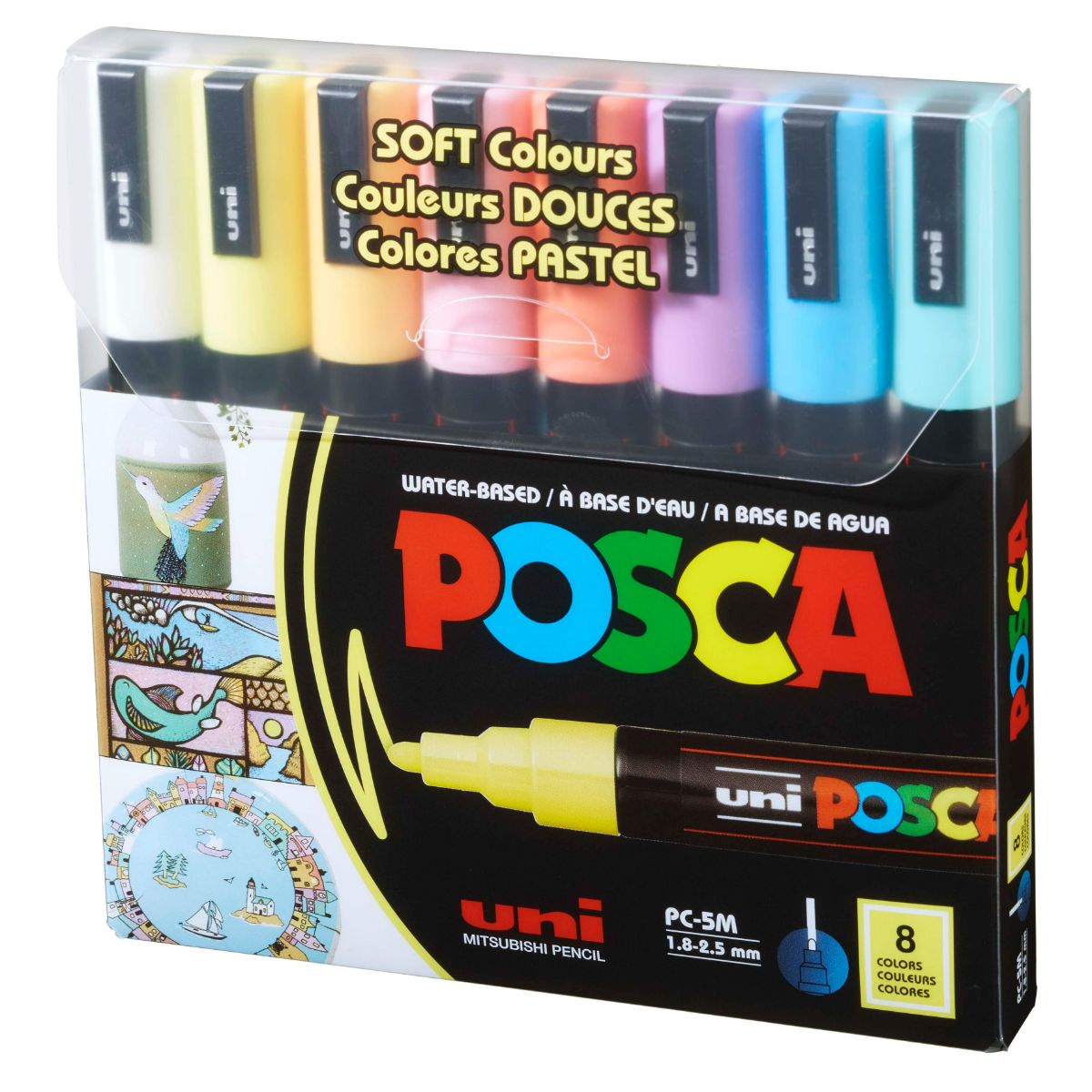 PACK TIRALINEAS UNIBALL 10 COLORES + MARCADOR POSCA 8 COLOR - 2