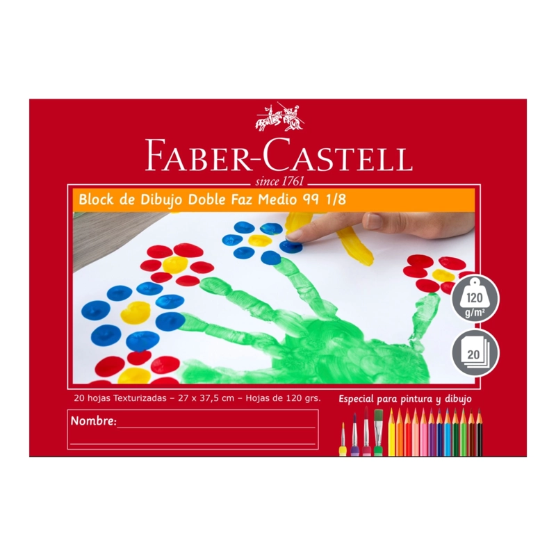 BLOCK DE DIBUJO FABER-CASTELL DOBLE FAZ 99 1/8 - 1