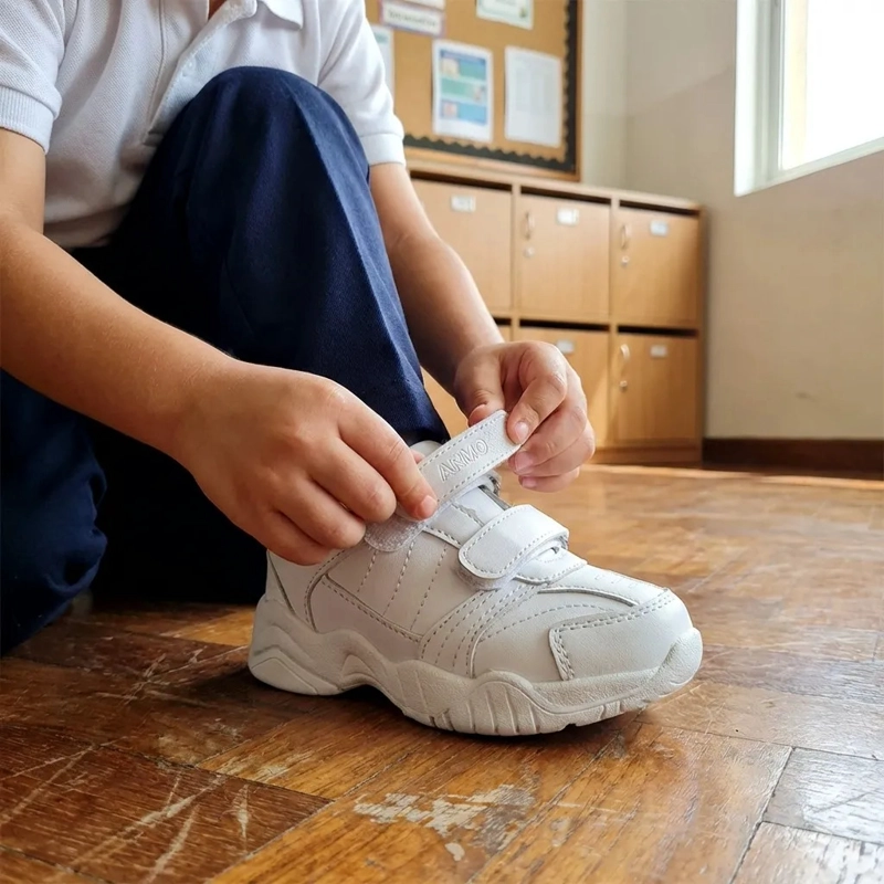 ZAPATILLA ESCOLAR BLANCA ARMONIA 7060 VELCRO - 2