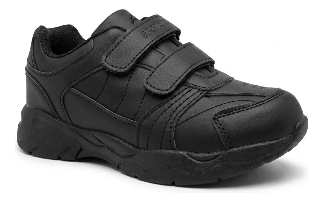 ZAPATILLA ESCOLAR NEGRA ARMONIA 7059 VELCRO - 1