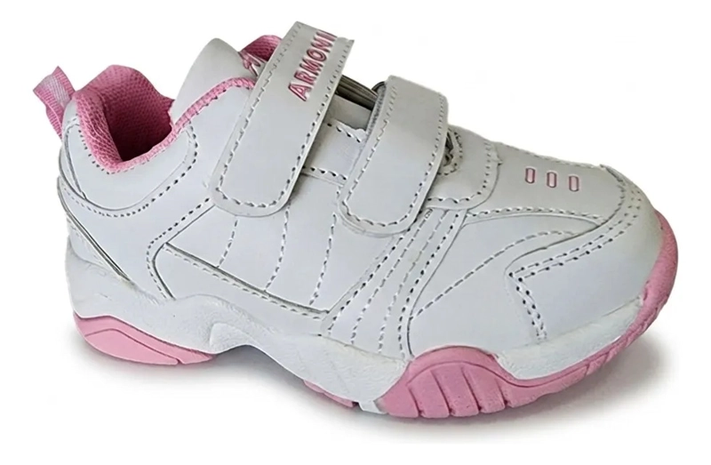 ZAPATILLA ESCOLAR BLANCO ROSA ARMONIA 7062 - 1