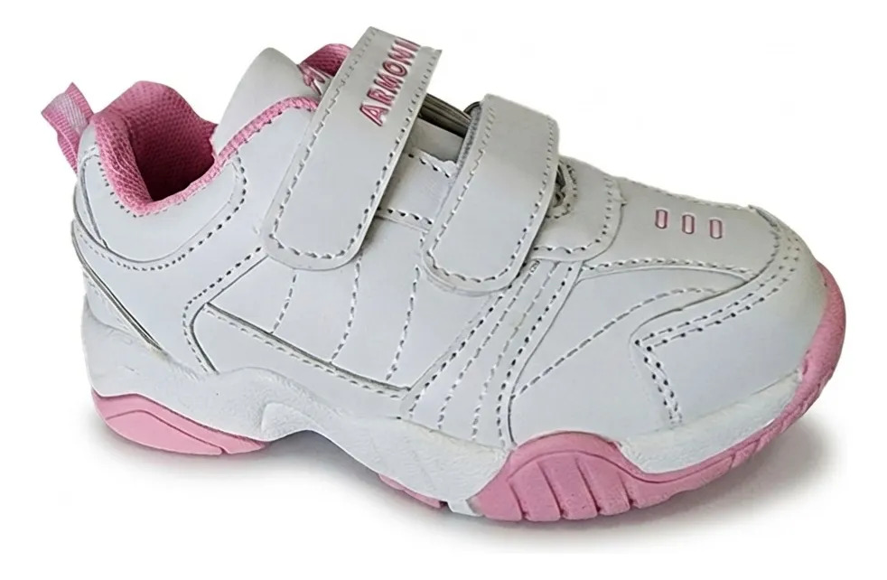 ZAPATILLA ESCOLAR BLANCO ROSA ARMONIA 7062 - 1
