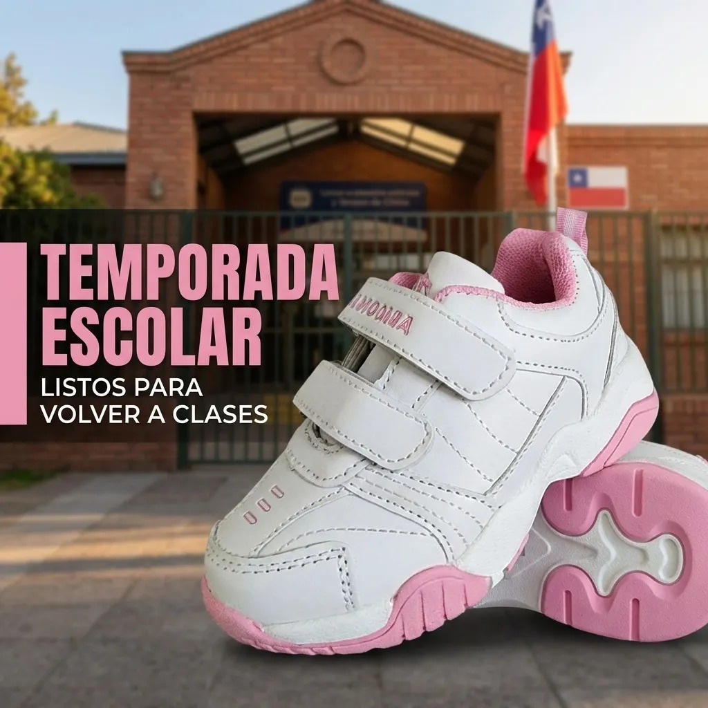 ZAPATILLA ESCOLAR BLANCO ROSA ARMONIA 7062 - 2
