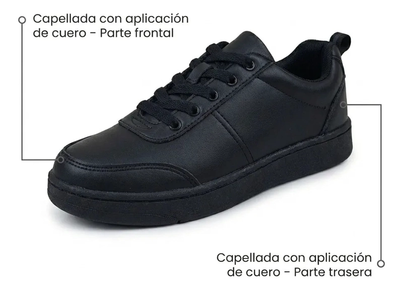 ZAPATILLAS ESCOLAR CUERO ARMONIA 7501 NEGRO TALLAS - 3
