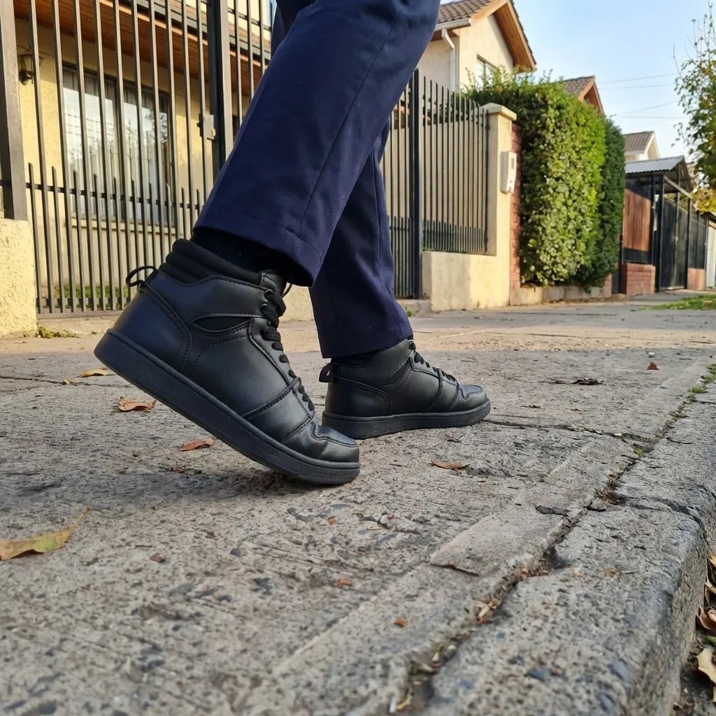 ZAPATO ESCOLAR CON CAÑA ARMONIA CUERO NEGRO 7502 - 2