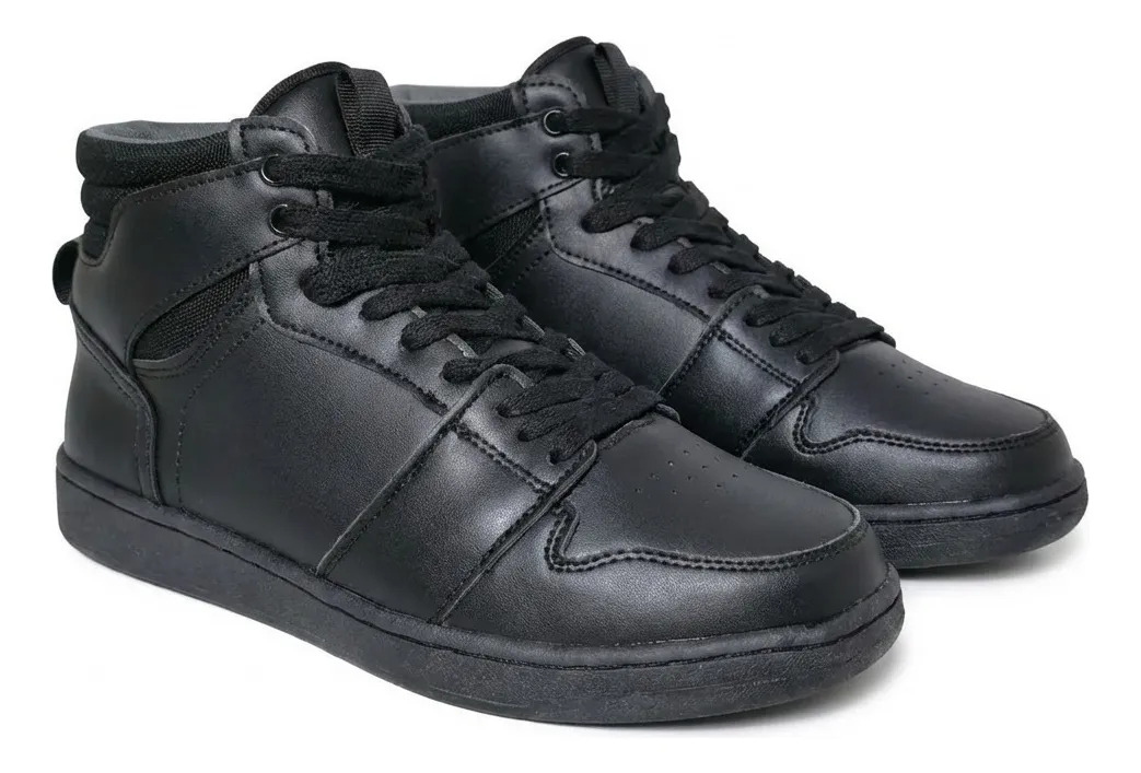 ZAPATO ESCOLAR CON CAÑA ARMONIA CUERO NEGRO 7502 - 4