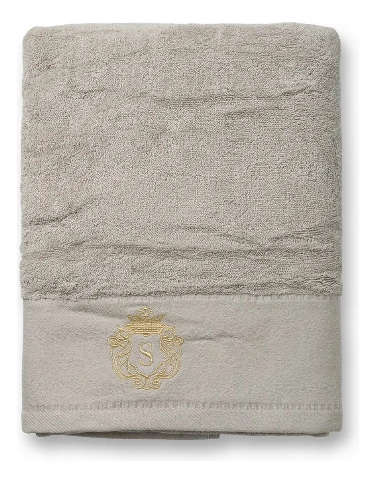 TOALLA ALGODON SIGNATURE GRIS | BORDADA | ALTA ABSORCION - 1