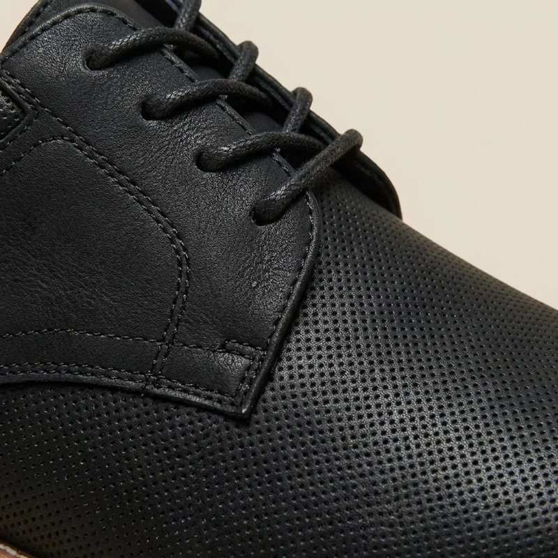 ZAPATO NEGRO CASUAL HOMBRE CORDONES ESTILO DERBY 7441 - 8