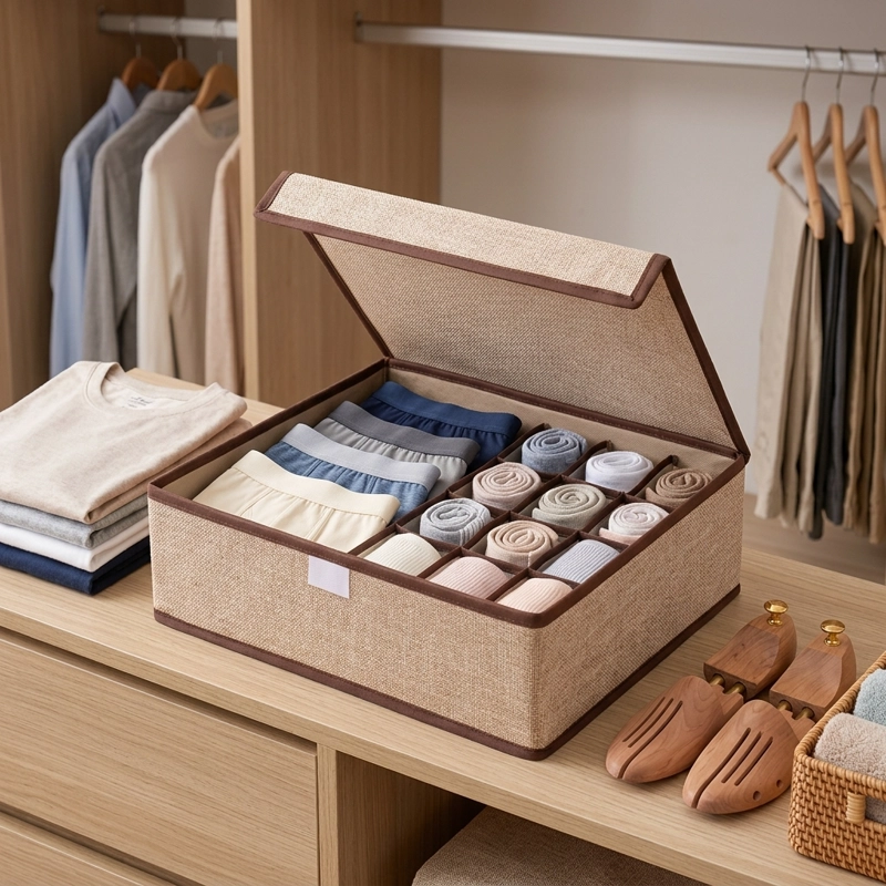 ORGANIZADOR ROPA, CALCETINES Y ACCESORIOS BEIGE 607 PARA HOGAR - 4