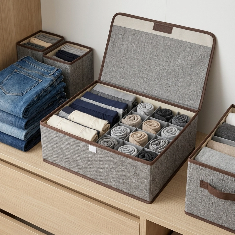 ORGANIZADOR MUJER ROPA, CALCETINES Y ACCESORIOS GRIS  VERSATIL - 4